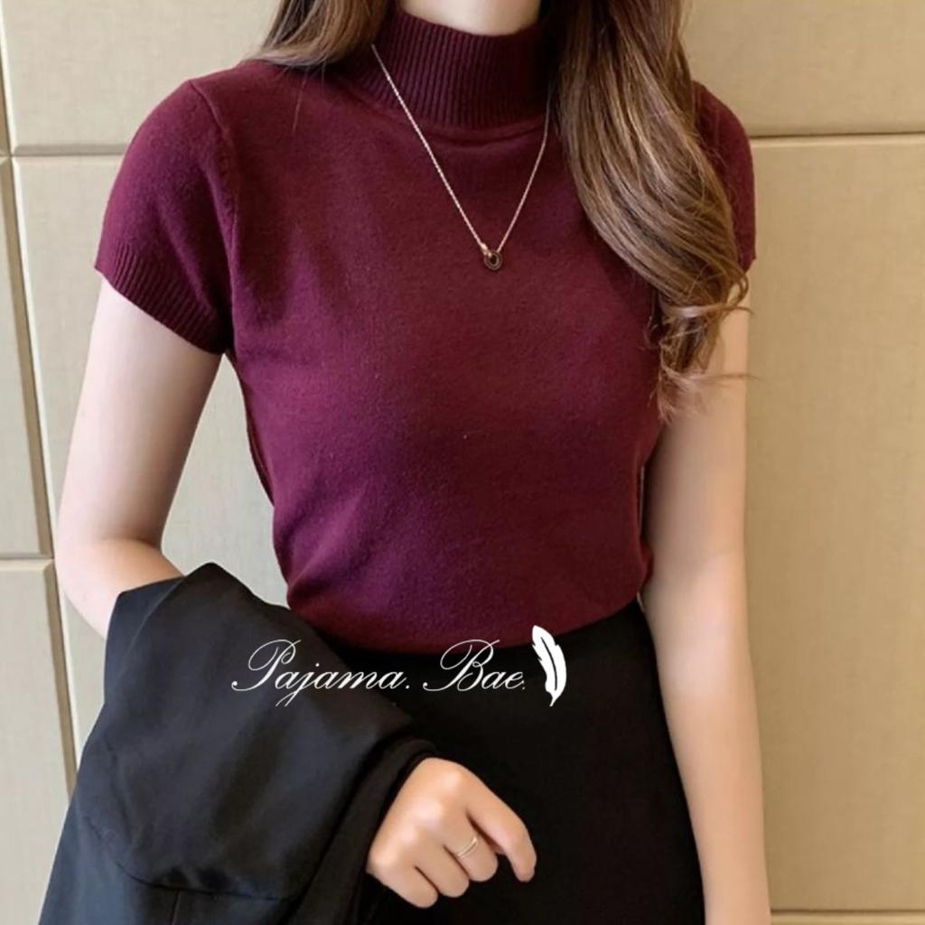 short-sleeve highneck (plum) Main Image